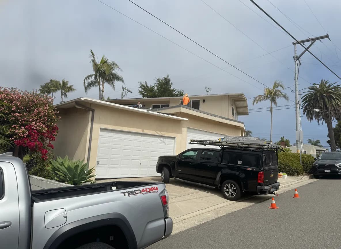 Verdan Painting truck on a job site in Orange County